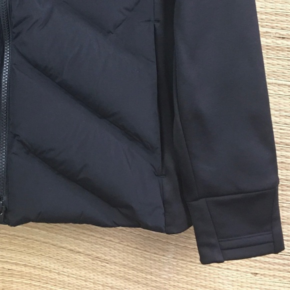 Athleta Inlet Hybrid Quilted Jacket Black Hooded Running Training NWOT Sz L/G - Picture 10 of 13
